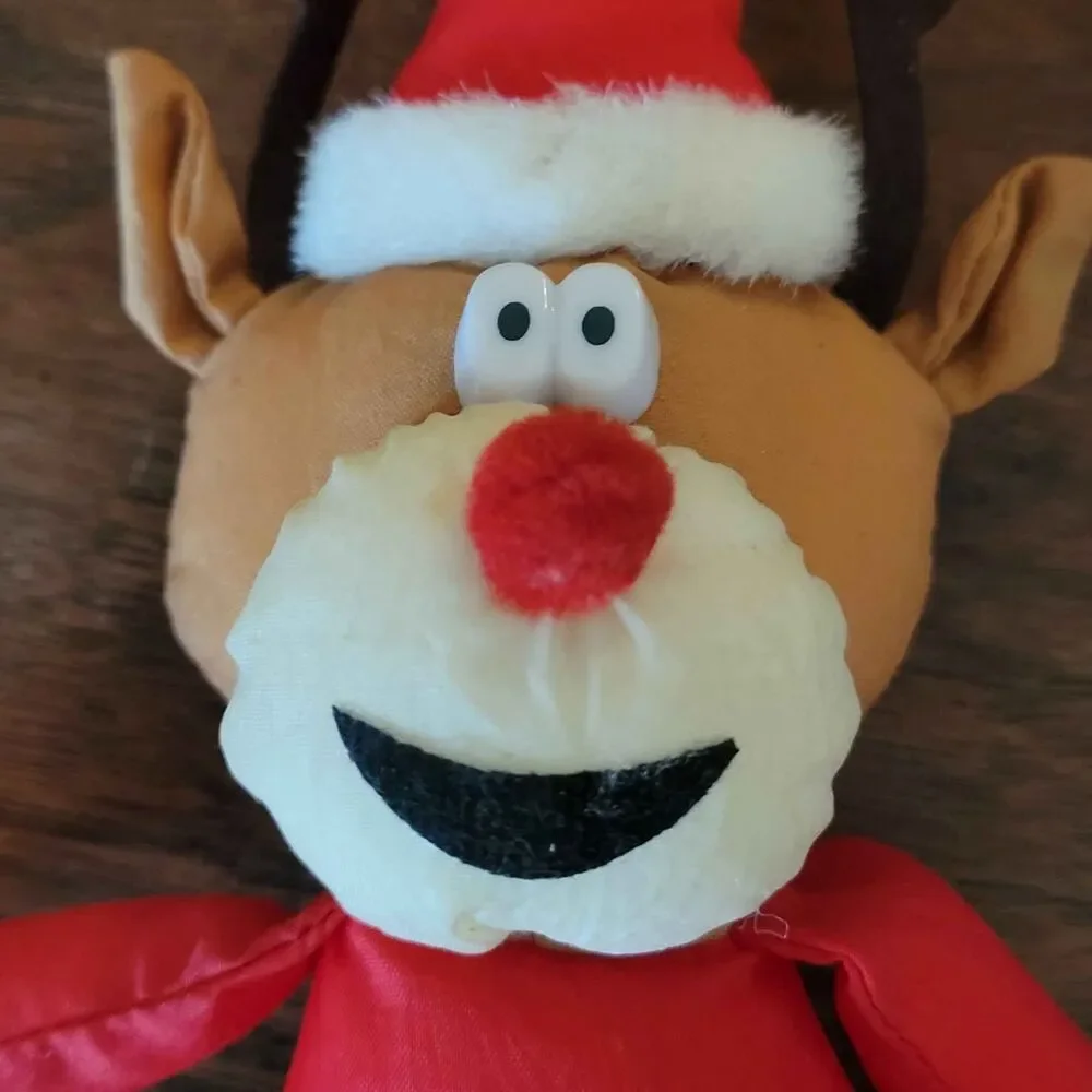 Vintage 1988 Dan Dee parachut Reindeer Rudolph Christmas Ornament